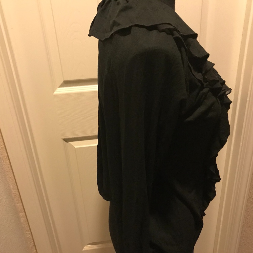 New York & Company Black Co Ruffle Top. Like Long Sleeve Blouse